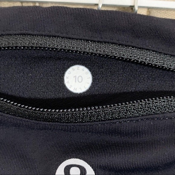 Lululemon Speed Tight V Leggings 10 Heathered Black Deep Coal W5AKUS Pockets - Picture 5 of 7